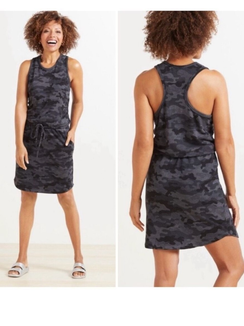 Sundry Evereve Weekender Camo Racerback Short Mini Dress Size Small